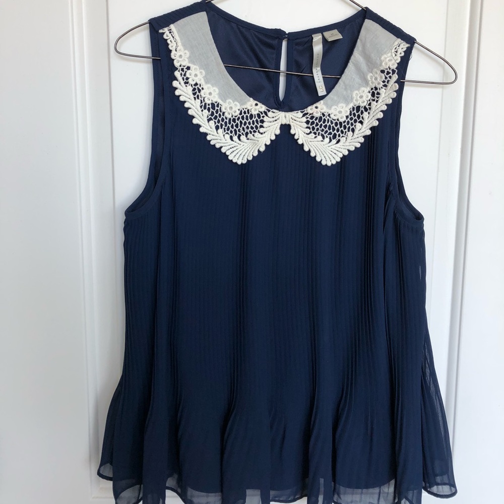 LC Lauren Conrad Lace Collar Top